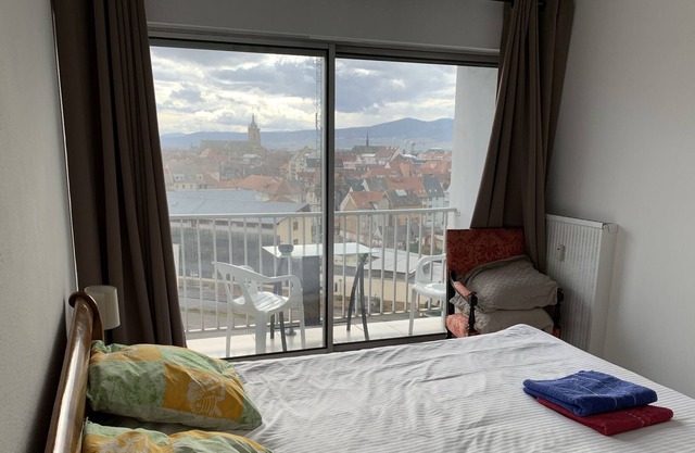 Bonito apartamento de una cama, excelente vista, estacionamiento seguro, a 200 m del centro de Colmar