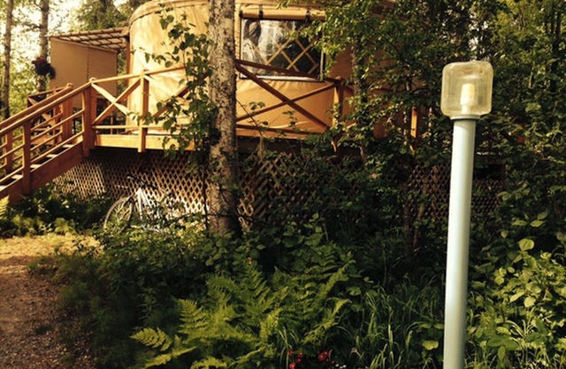 Yurt en un vecindario tranquilo y arbolado a solo 4 cuadras del centro de Talkeetna