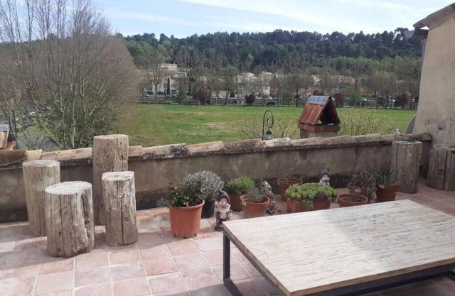 Old restored village house with terrace