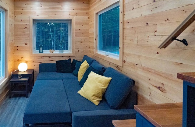 On a perfect canoe river secluded in the woods but close to amenities and town