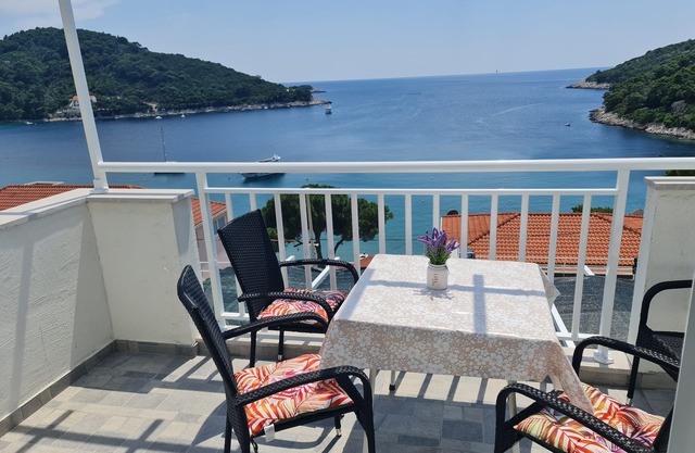 Apartamento de una habitación con balcón y vista al mar Bahía Saplunara, Mljet (A-12849-d)