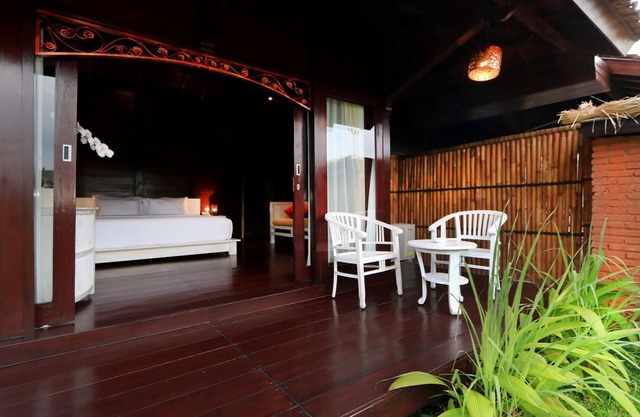 Villa de una habitación con vista al campo de arroz