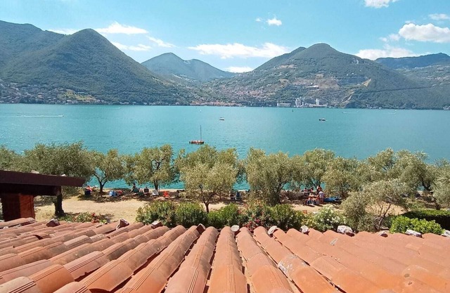 Open space lakefront apartment with pool in Monte Isola