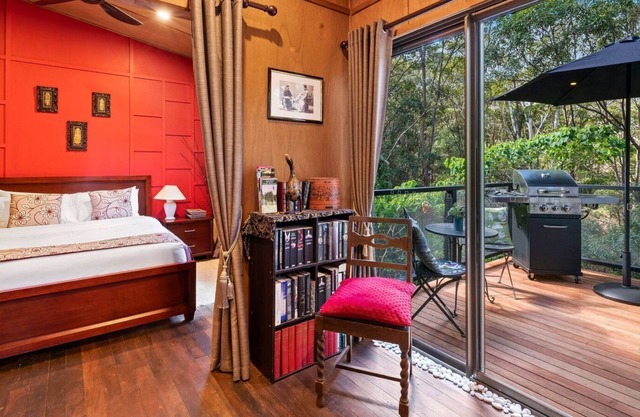 Orchid villa is decorated in Asian inspired décor with timber throughout