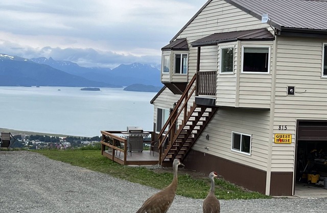 PANORAMIC VIEW OF KENAI MOUNTAINS AND HOMER SPIT