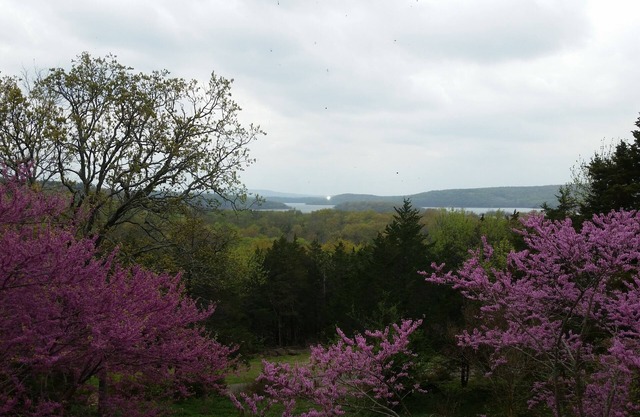 Vistas panorámicas del lago Tenkiller desde la casa en la colina