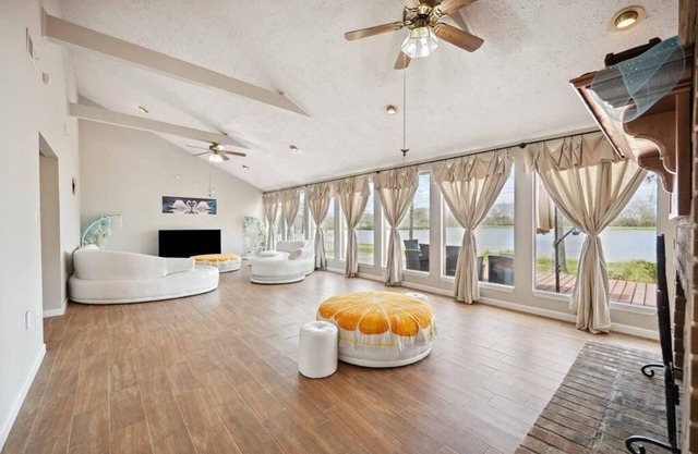 Peace and beauty lake view of Many and large glass windows. All new furnitures!