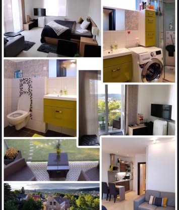 Plně vybavený krásný apartmán 1kk s balkonem, výhledem