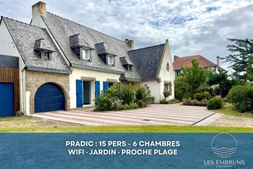 Pradic 15 personnes , Cheminée , Jardin , Plage à pied