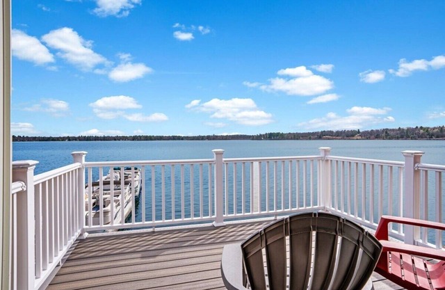 Private balcony with beach access on Fife Lake