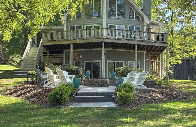 Relaxing Lakefront A-Frame with Hot tub and Firepit on Lake Gaston!
