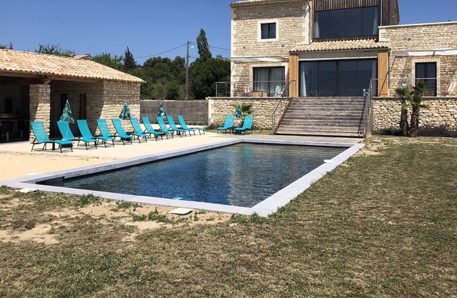Renovated stone mas du piralet with private swimming pool and pool house + summer kitchen