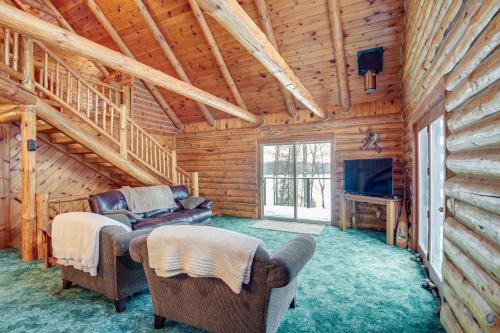 Rhinelander Waterfront Cabin with Deck and Fire Pit!