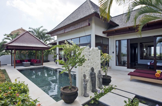 Vista del campo de arroz Sahaja Villa 1 en Bali tranquilo