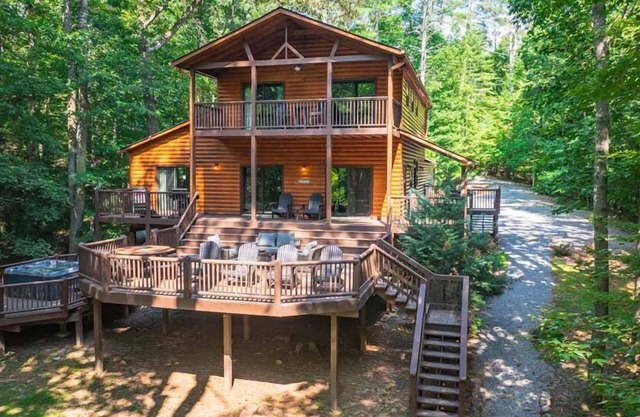River Lodge - Pet Friendly | Riverside steps | Oversized Game Room