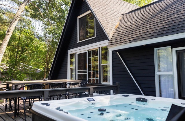 Riverfront A-Frame w/ Hot Tub and Firepit