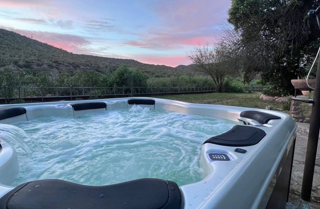 Riverfront Canyon Remote Guest Suite with hot tub, infrared sauna, and fire pit.