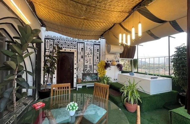 Riverside Jacuzzi Terrace patio with safety