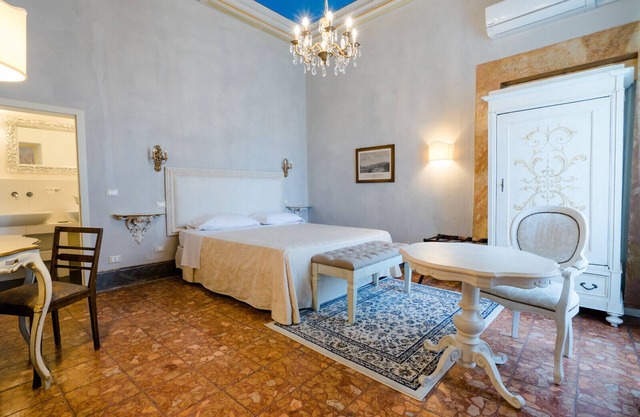 Romantic master bedroom in 18th-century villa