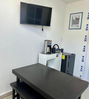 Room in modern apartment with garden