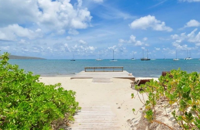 Sandy waterfront Villa with stunning views of Buck Island.