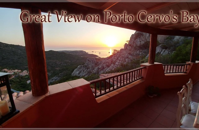 Vista al mar y un paisaje impresionante en la acogedora casa con encanto, Porto Cervo 2 km