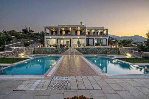 Sea Views at villa Anemomylos with Heated Pool, Ping Pong and Tennis