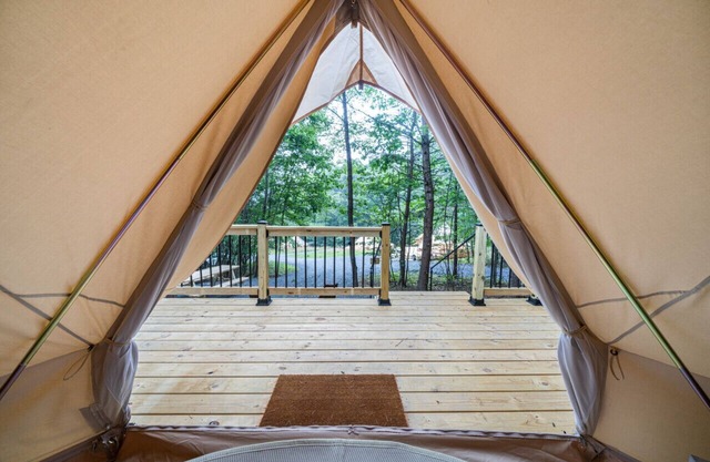 Secluded Canvas Tent Nestled in the Trees