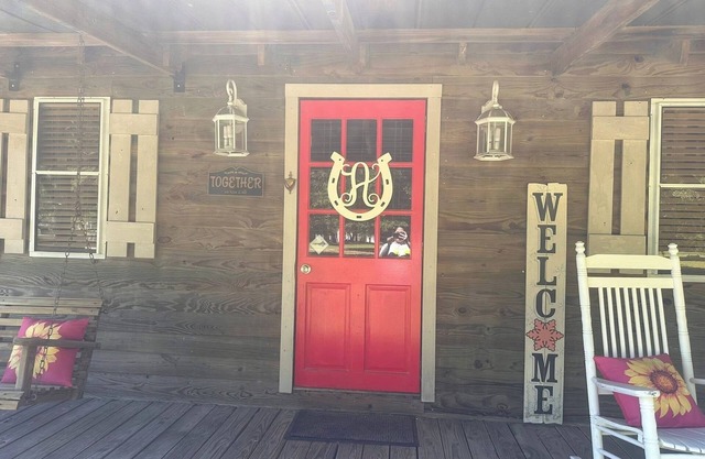 Secluded Farm Cabin Stay w/Animals + Hot Tub + Private Pool & More!