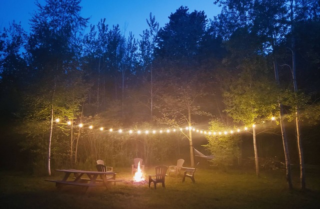 Secluded in the woods. No neighbors in sight.