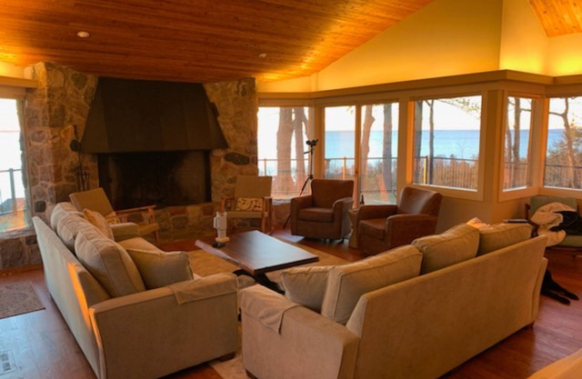 Secluded lake-view home with large deck, private gas grill, AC
