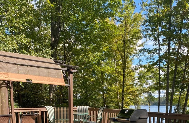 Secluded lakefront property, sand beach, water slide, kayaks, and paddleboards!
