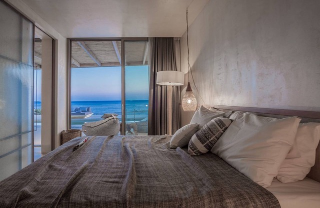Sensational Agios Vasilios Villa | 1 Bedroom | Villa Mitsuri | Large Outdoor Living Area with a Private Infinity Pool Overlooking the Blue of the Libyan Sea Coast of Crete | Finikidia, Agios Pavlos