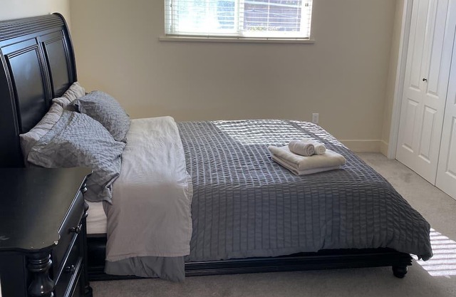 Separate bathroom, spacious and bright bedroom