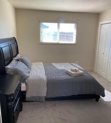 Separate bathroom, spacious and bright bedroom