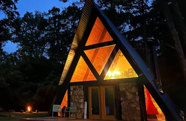 Book A-Frame Family Cabin Getaway! Walk to Lake!