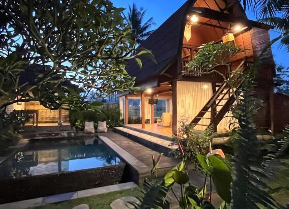 Shri Wedari Private Pool with Ricefield View
