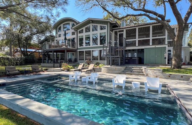 Simply Stunning! Elevated Lakefront Home with New Pool! Golf/Fire Pit/Dockhouse