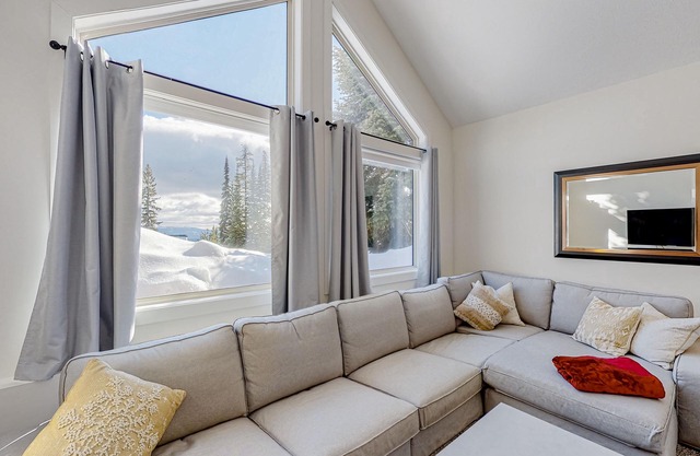 Ski-in/out condo with mountain view, wifi, fireplace, & private washer/dryer