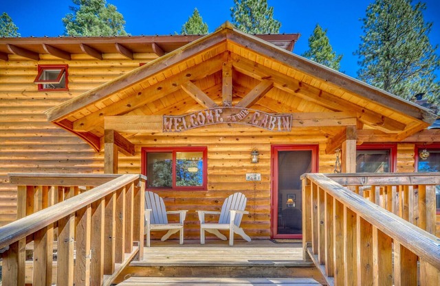 Slice of heaven! Log home w/huge deck & outstanding views on 7 acres w/creek
