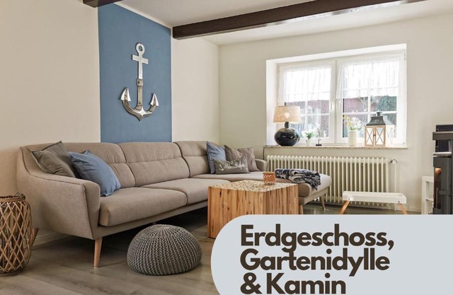 Smittshörn 3 - Nordsee Erdgeschosswohnung mit eingezäunten Garten, Kamin und Lounge!
