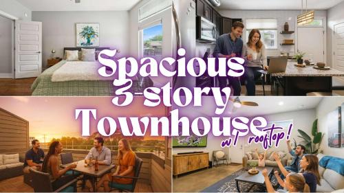 Spacious 3-Story Townhome w Rooftop & City Views