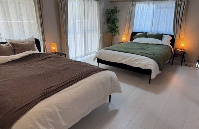 Spacious and comfortable with 3 double beds.