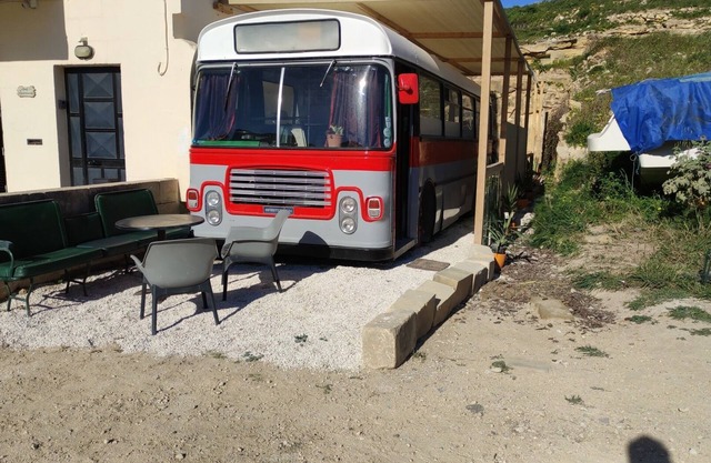 Stay on a vintage 1974 Maltese bus in Xaghra