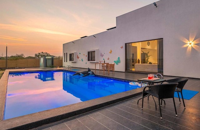 StayVista's Le Bon Horizon - Hillside Elegance with Chic Interiors, Poolside Serenity & Picturesque Gazebo - Proximity to Sula