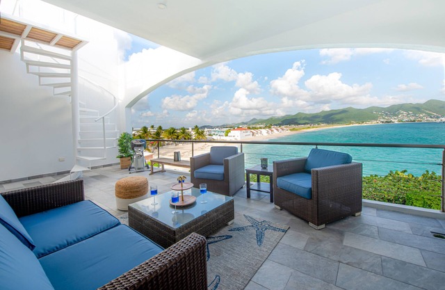 Steps to beautiful Simpson Bay Beach! Oceanfront newly furnished 2-bedroom condo