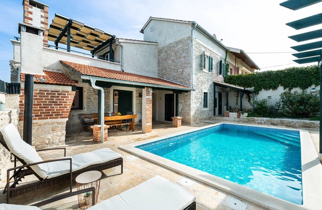 Stone Villa Mia with a big pool