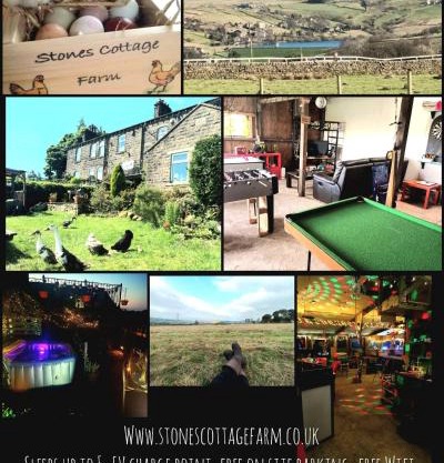 Stones Cottage Farm, nr Haworth, family friendly, work friendly, gaming barn, crafting, free wifi, free parking, EV point