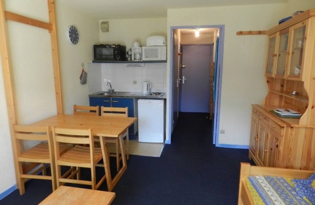 Estudio acogedor con acceso directo a las pistas, balcon y vistas al valle.