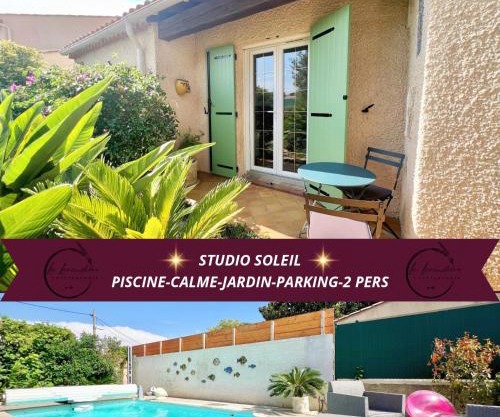 Studio Soleil - Piscine, Parking, Jardin, Calme, Wifi, 2 personnes